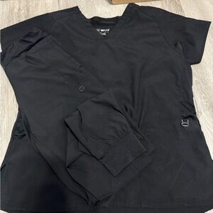 Black Scrub Top and Pants Set